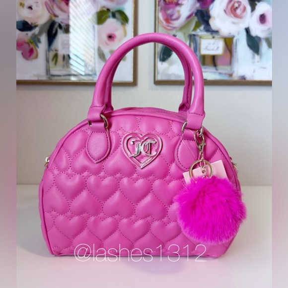 JUICY COUTURE Bag Flawless Dome Satchel - Pink Quilted Hearts